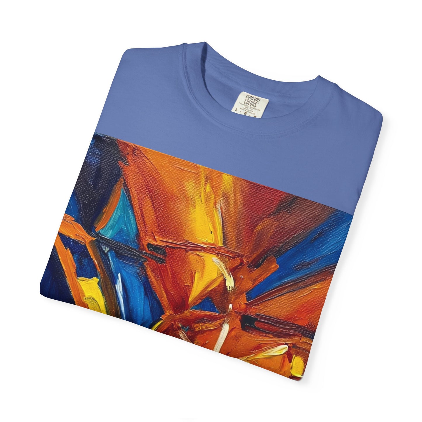 Vibrant Abstract Art T-shirt, Unisex Garment-Dyed Tee, Colorful Graphic Shirt, Stylish Artwear, Unique Gift Idea for Art Lovers