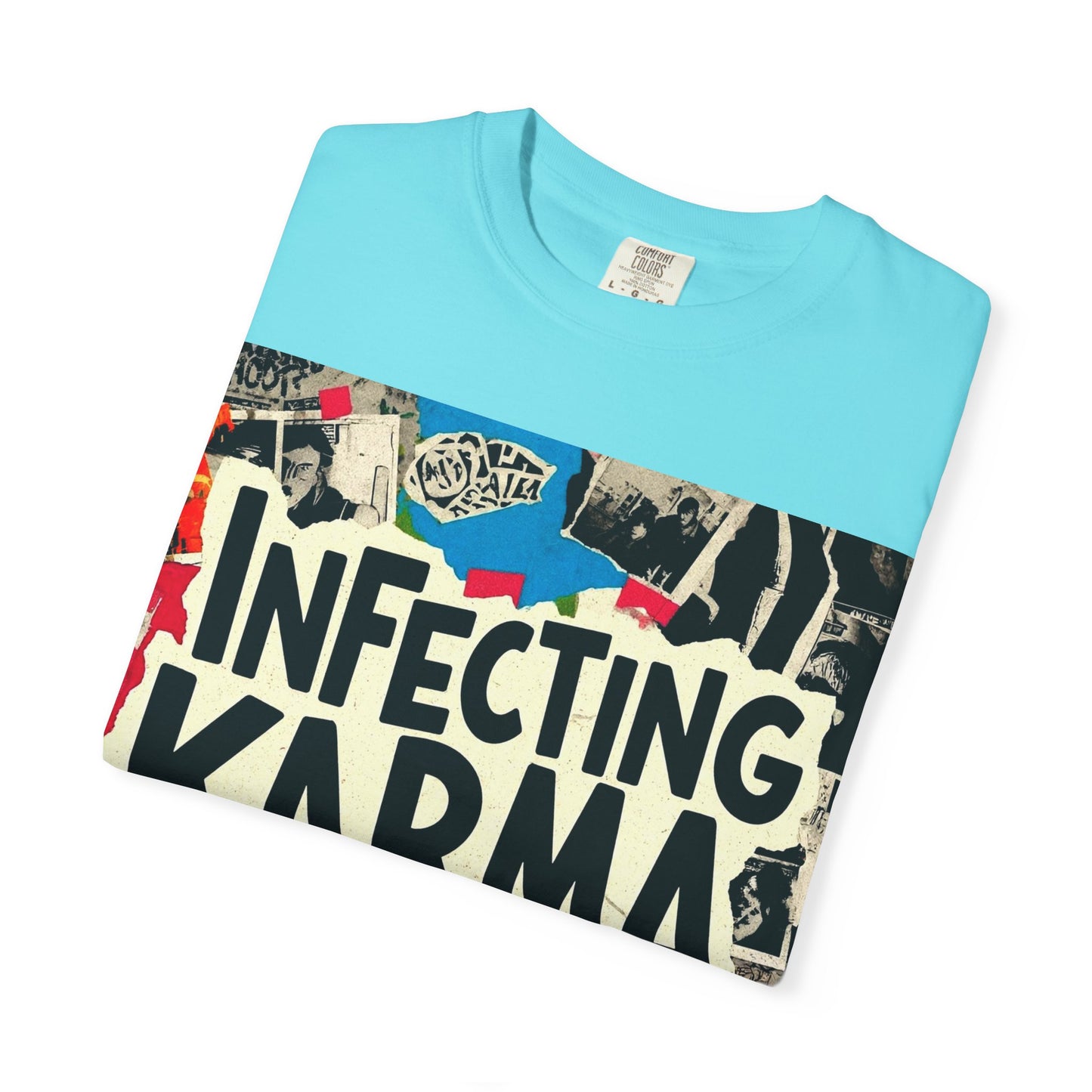 'Infecting Karma' by Mystery Potion, Mystical Vibes T-shirt Design - Summer Casual Wear, Gift for Friends, Festival Apparel, Unique Statement Tee
