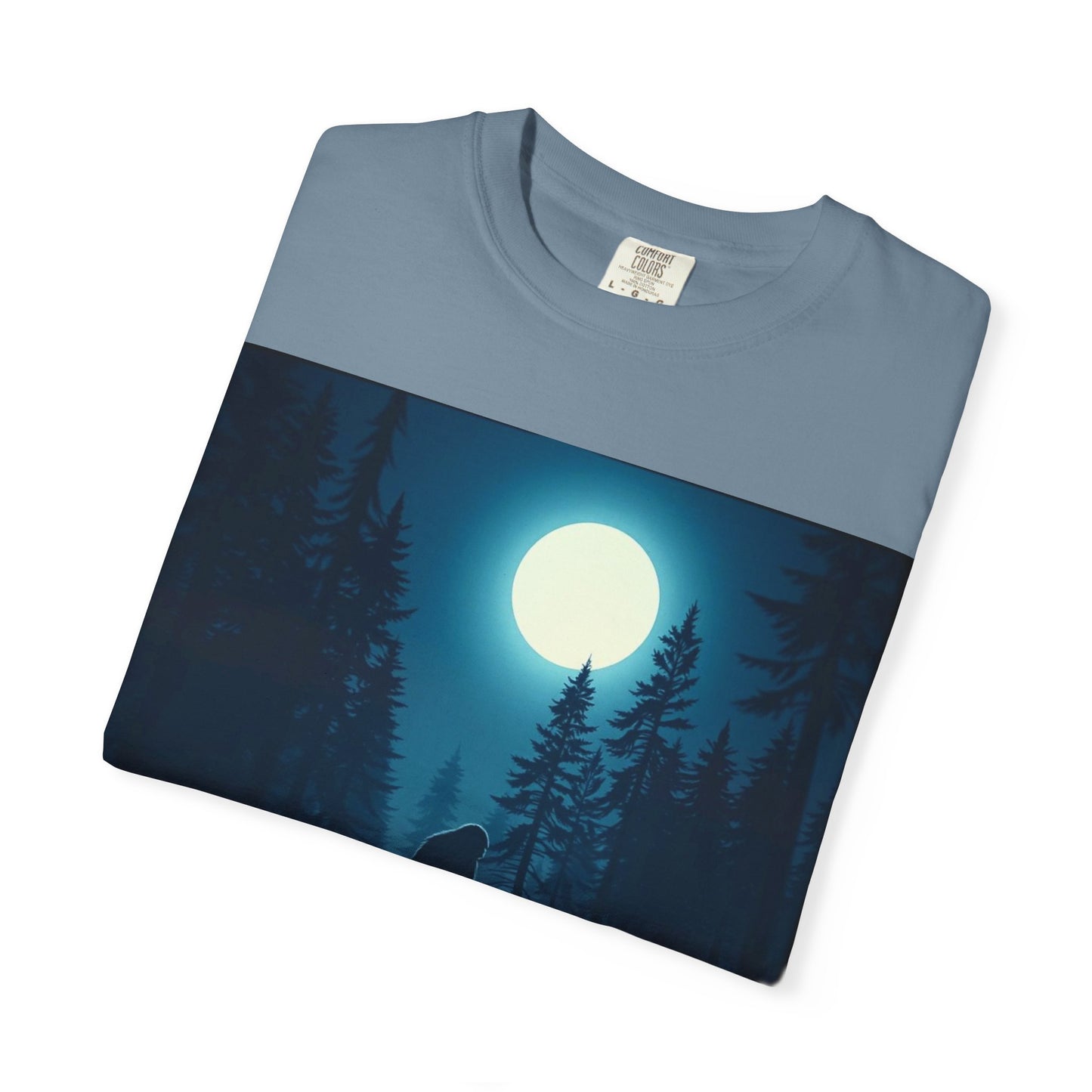 Moonlit Forest Snowboarder T-Shirt, Cozy Adventure Tee, Winter Sports Gift, Unisex Apparel, Outdoor Vibes