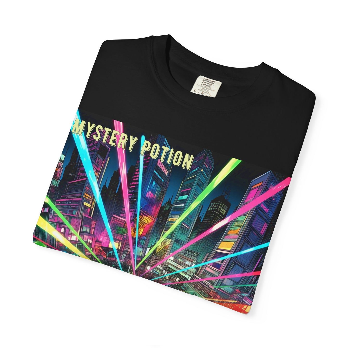 Mystery Potion Laser Light Show Tee, Unisex Graphic T-Shirt, Festival Wear, Concert Shirt, Party Outfit, Colorful Apparel