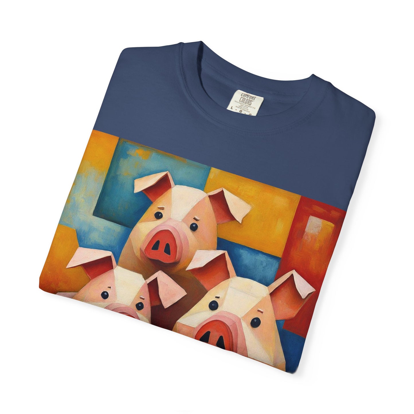 Pig Art T-Shirt, Funny Farm Tee, Animal Lover Gift, Unisex Graphic Tee, Cute Farmhouse Style, Casual Everyday Wear