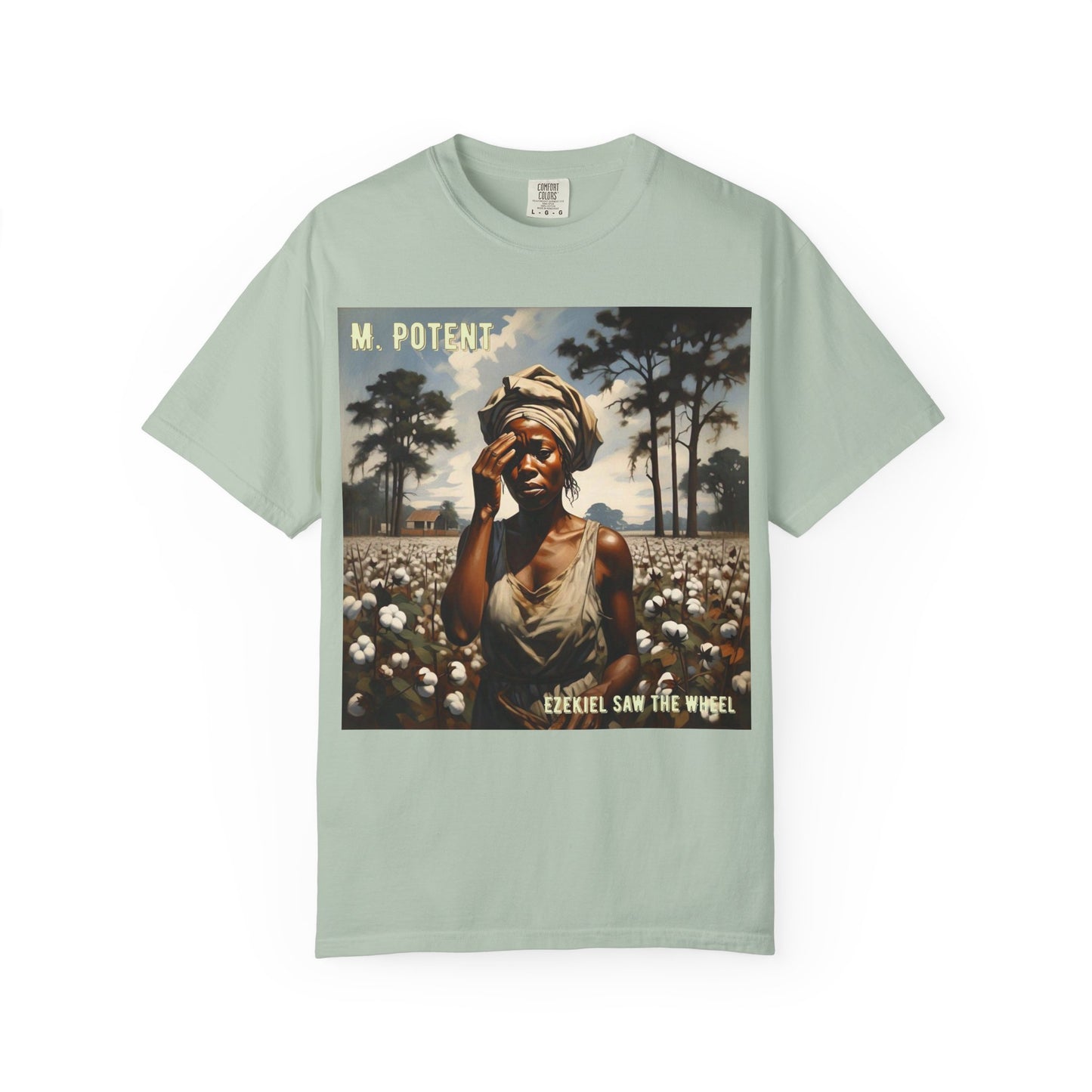 'Ezekiel Saw the Wheel' by M. Potent, Vintage-Inspired Unisex T-Shirt with Artistic Design, Casual Wear, Gift for Art Lovers, Music Events, Everyday Fashion