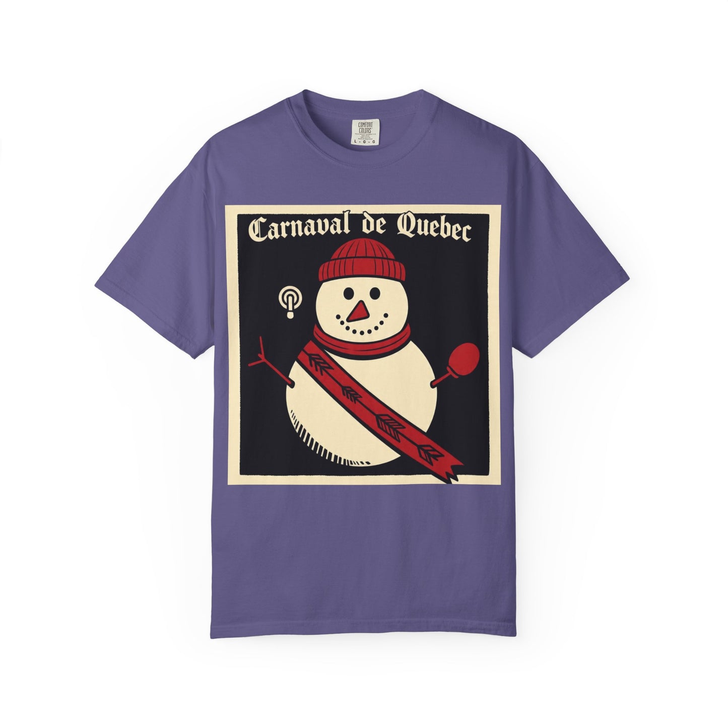 Quebec Carnaval Vintage Snowman Biker Lore Rocker T-Shirt, Cozy Winter Apparel, Unisex Snowman Graphic Tee, Festive Celebration Shirt, Winter Holiday Gift