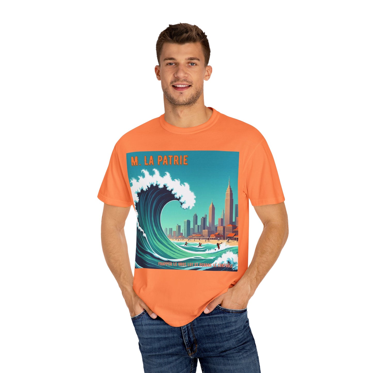 'Frapper Le Gros Lot et Perdre Le Contrôle' de M. La Patrie, Ocean Vibes Graphic T-Shirt - Summer Beach Wear, Casual Fashion, Beach Vacation Gift, Relaxed Fit Tee, Cool Graphic Shirt
