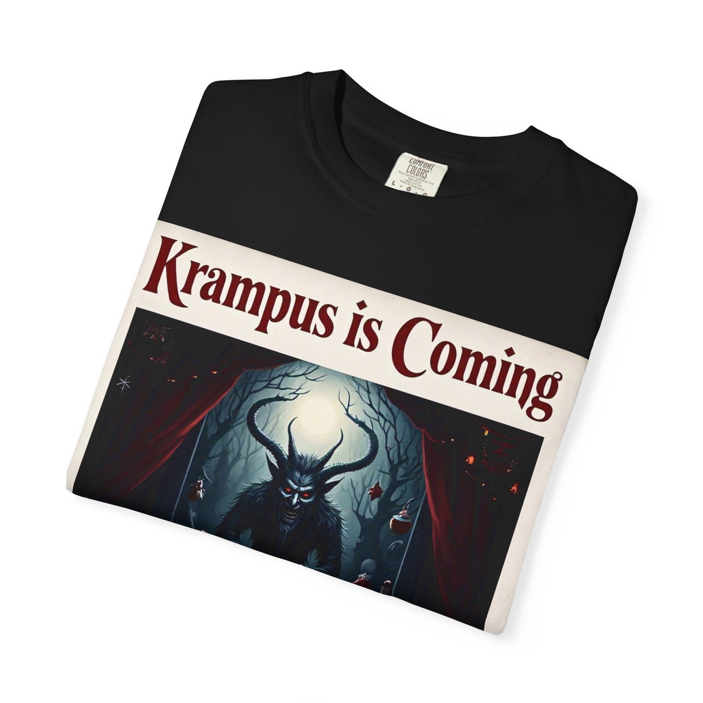 Krampus is Coming Unisex T-Shirt, Holiday Apparel, Christmas Gift, Cozy Casual Wear, Horror Theme Tee