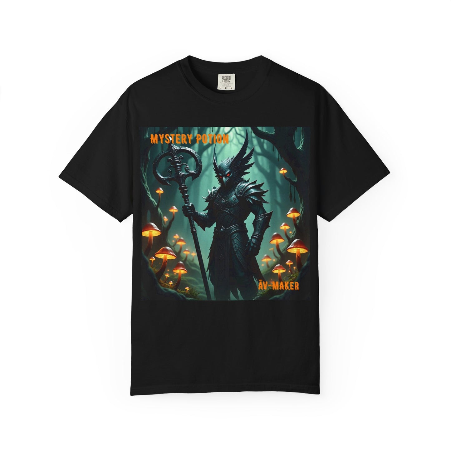 Mystical Āv-Maker Unisex Garment-Dyed T-shirt, Fantasy Apparel, Gift for Gamers, Witchy T-shirt, Mystery Potion Design, Unisex Tee