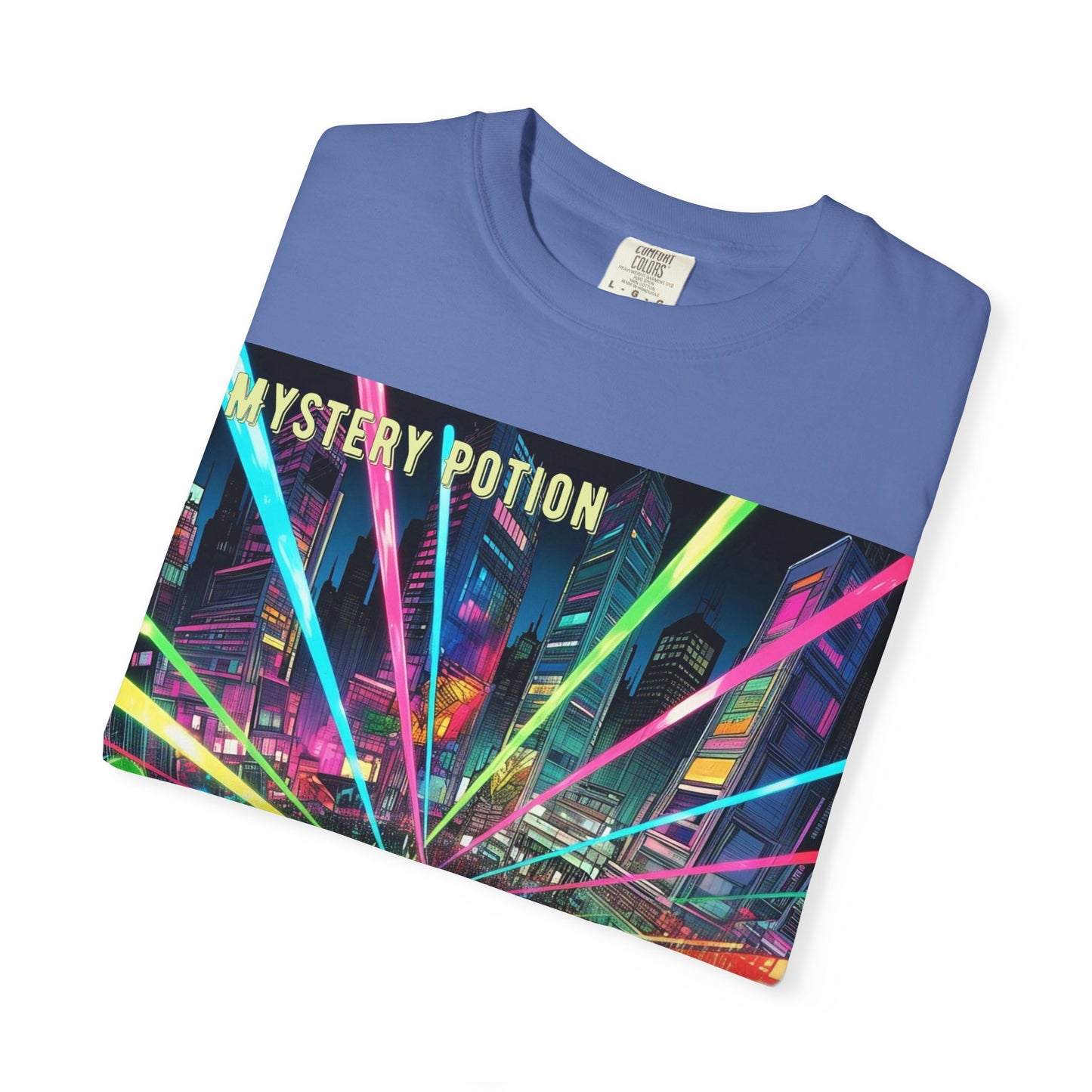 Mystery Potion Laser Light Show Tee, Unisex Graphic T-Shirt, Festival Wear, Concert Shirt, Party Outfit, Colorful Apparel