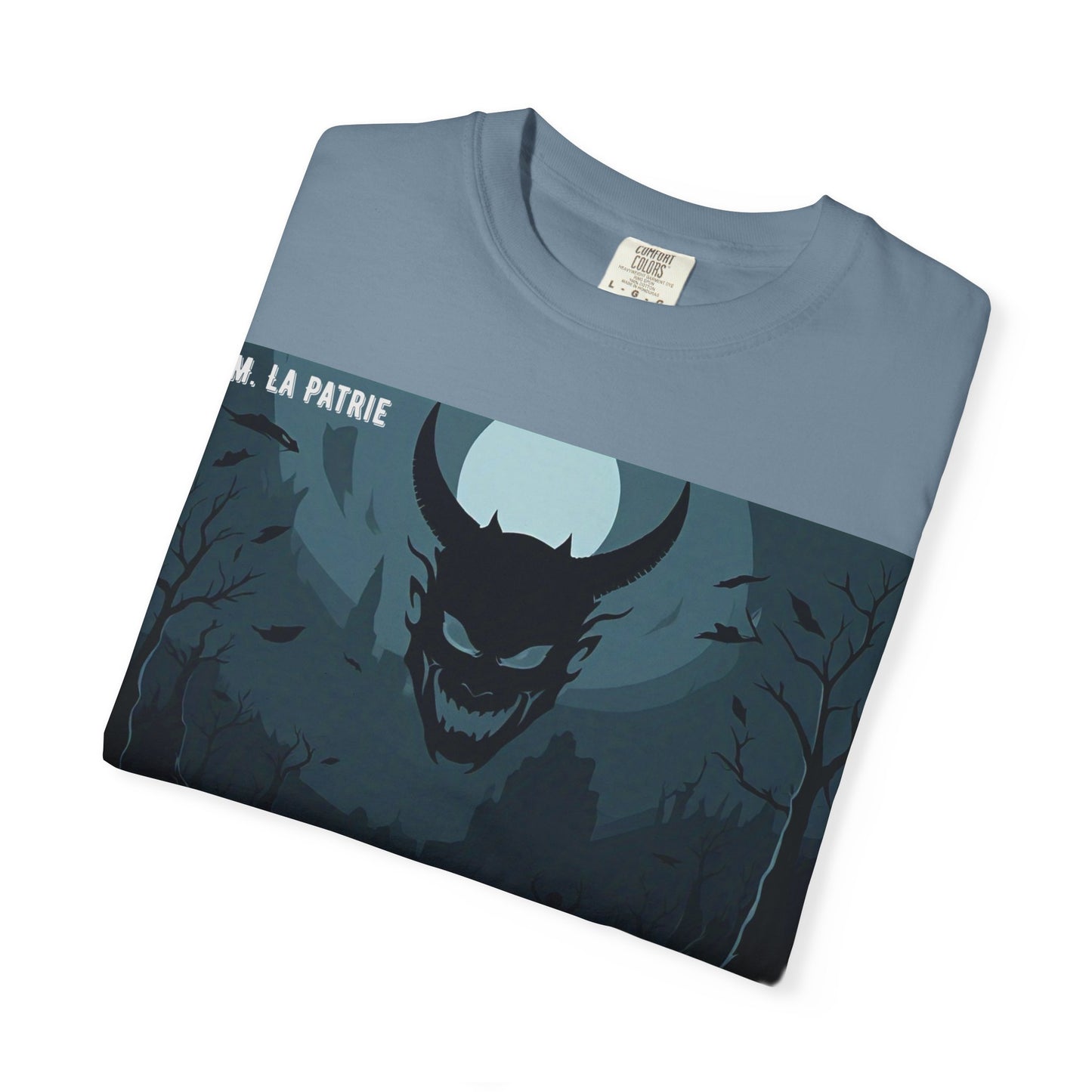 Mysterious Graphic Tee, Unisex Garment-Dyed T-Shirt, Dark Fantasy Shirt, Gift for Adventurers, Halloween Apparel, Unique Artwear