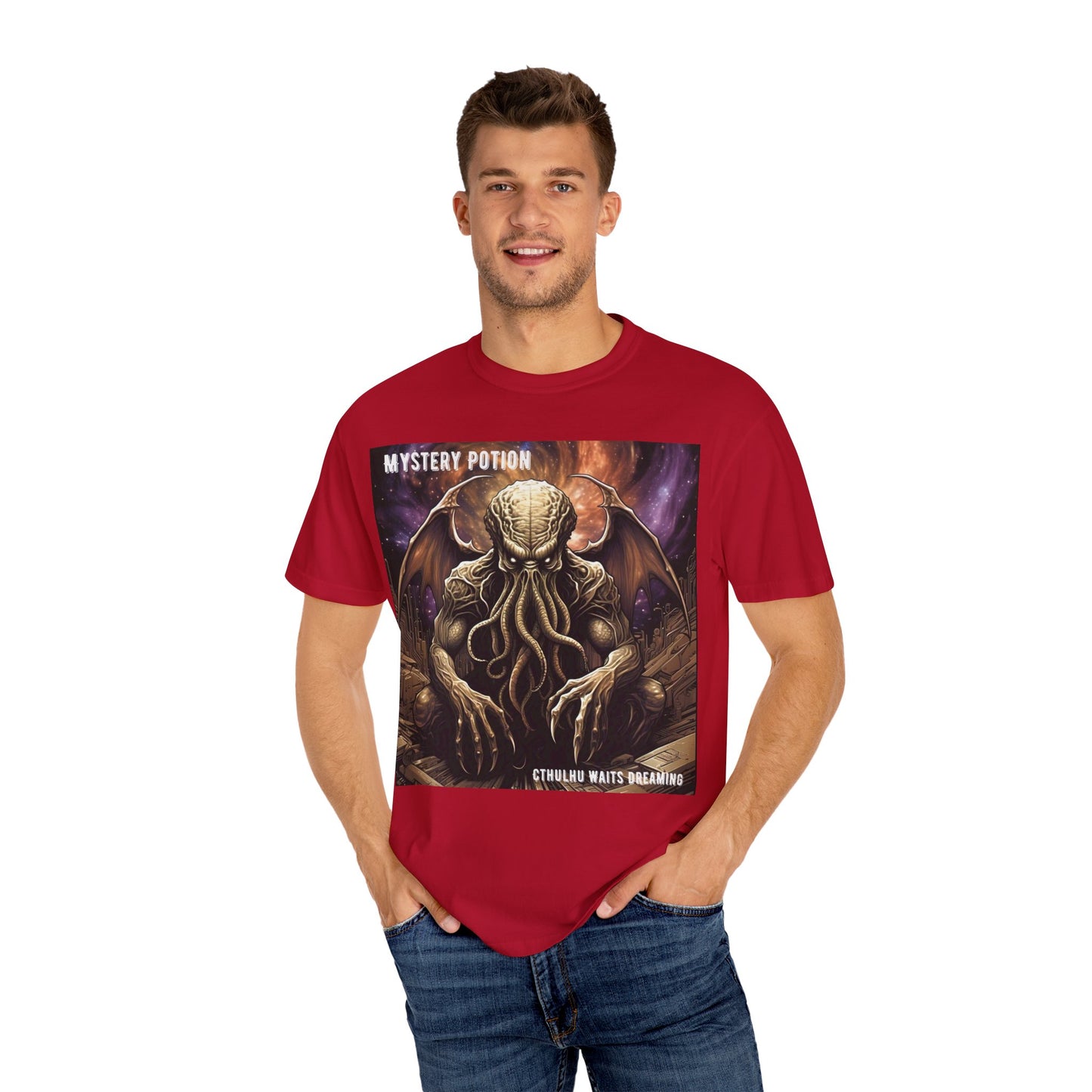 Mystery Potion Unisex T-Shirt, Cthulhu Inspired Tee, Gothic Apparel, Witchy Clothing, Halloween Outfit, Fantasy Fan Gift