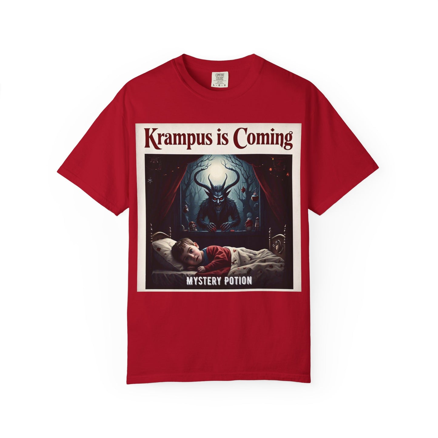 Krampus is Coming Unisex T-Shirt, Holiday Apparel, Christmas Gift, Cozy Casual Wear, Horror Theme Tee
