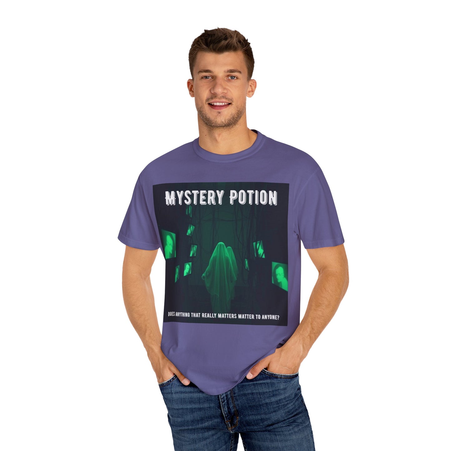 Mystery Potion Unisex T-Shirt | Ghostly Vibe | Perfect for Halloween, Gifts, or Casual Wear, Unique Tee, Spooky Apparel, Graphic Shirt