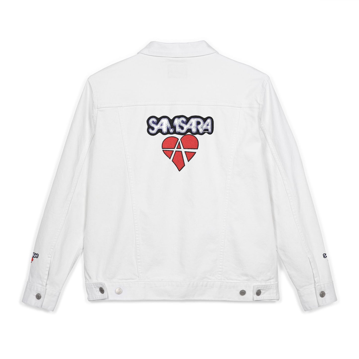 SAMSARA Rocks Stylish Unisex Embroidered Denim Jacket | Trendy Casual Wear, Street Style, Unique Gift, Layering Essential, Everyday Fashion
