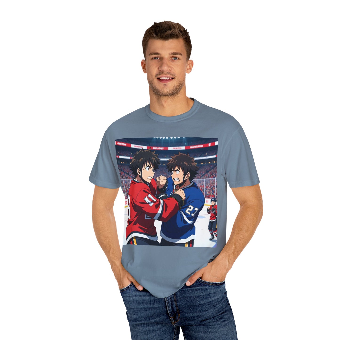 Hockey Fight T-Shirt | Unisex Vintage Graphic Tee | Perfect for Gamers | Gift for Fans | Casual Wear | Anime Rivalry Streetwear