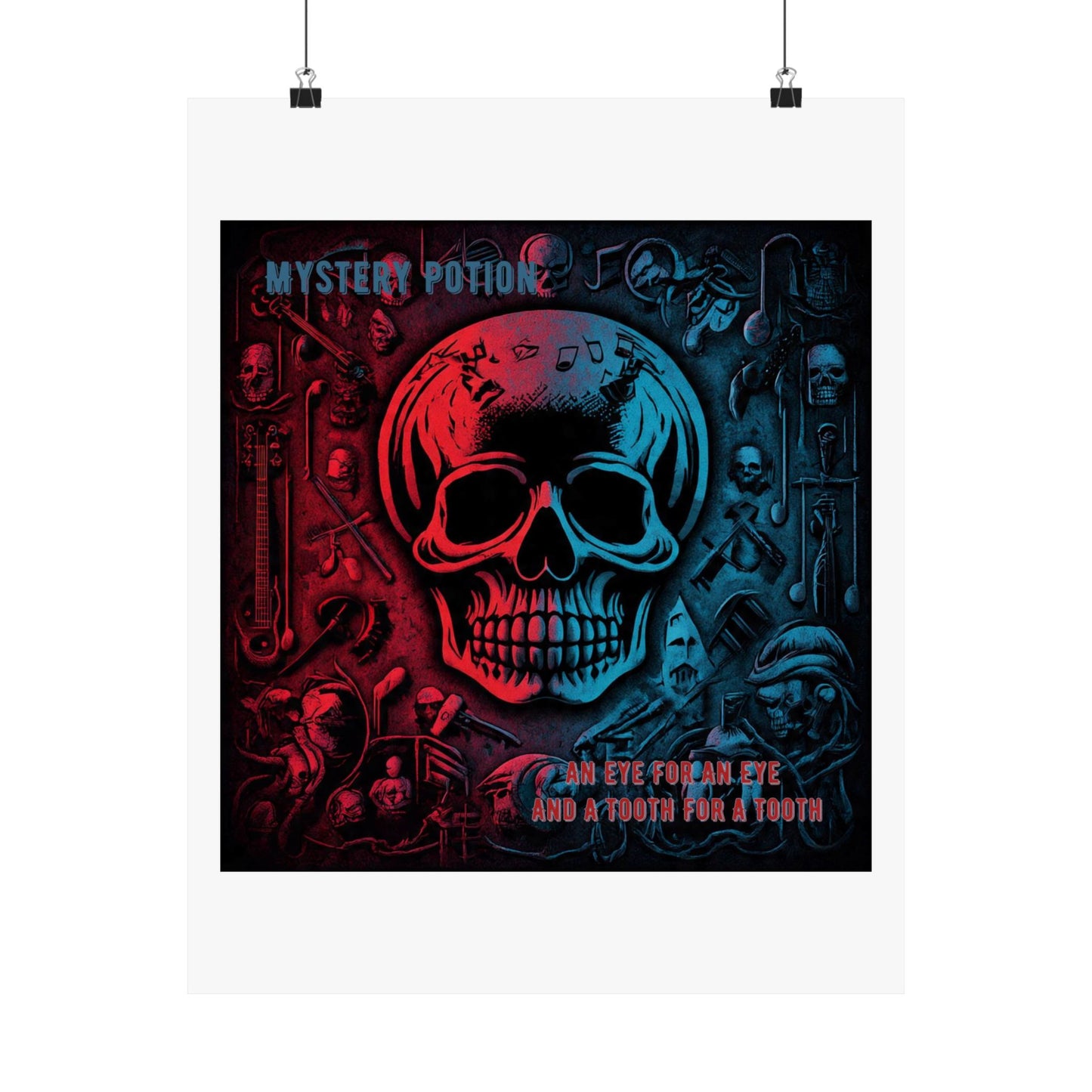 Mystical Skull Satin Poster, Edgy Art Print, Gothic Wall Decor, Unique Gift for Halloween, Dark Academia Aesthetic