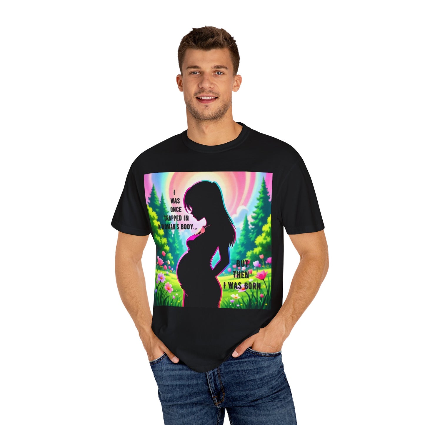 Maternity T-Shirt: I Was Once Trapped in Mom's Body, Pregnancy Gift, Baby Shower Shirt, Unisex Tee for Moms, Expecting Mothers