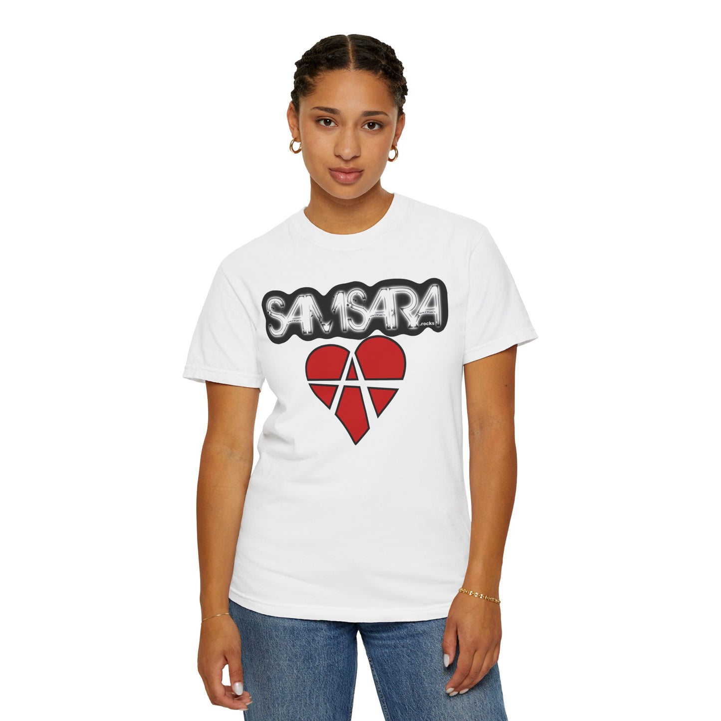 Samsara Heart Permanent Damage Unisex T-Shirt, Trendy Graphic Tee, Streetwear Style, Casual Apparel, Perfect for Music Festivals, Unique Gift Idea