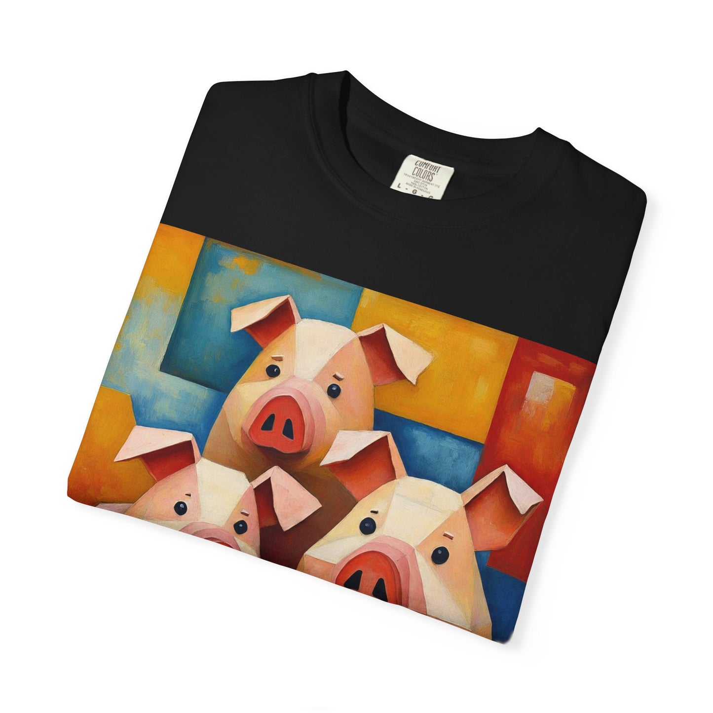 Pig Art T-Shirt, Funny Farm Tee, Animal Lover Gift, Unisex Graphic Tee, Cute Farmhouse Style, Casual Everyday Wear