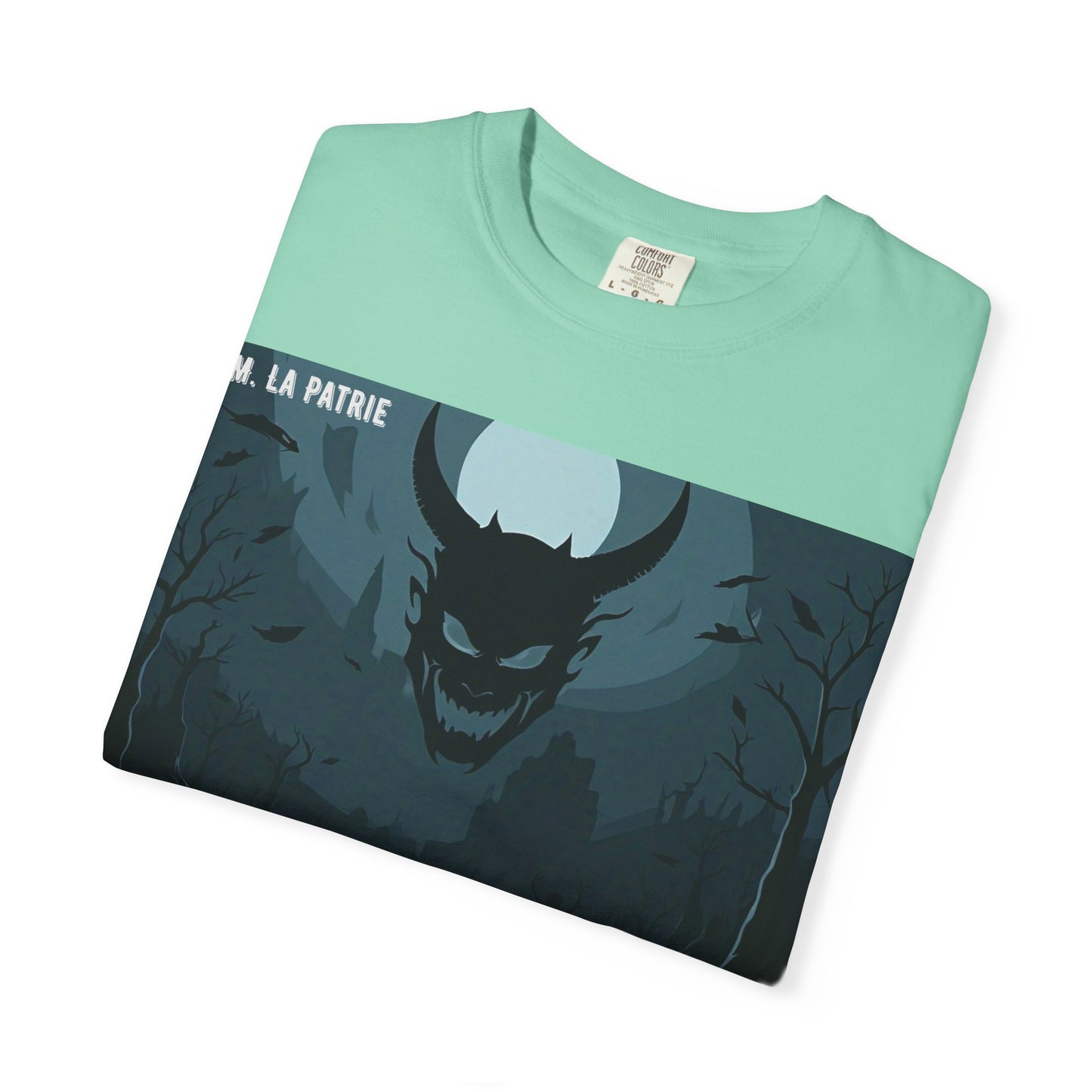 Mysterious Graphic Tee, Unisex Garment-Dyed T-Shirt, Dark Fantasy Shirt, Gift for Adventurers, Halloween Apparel, Unique Artwear