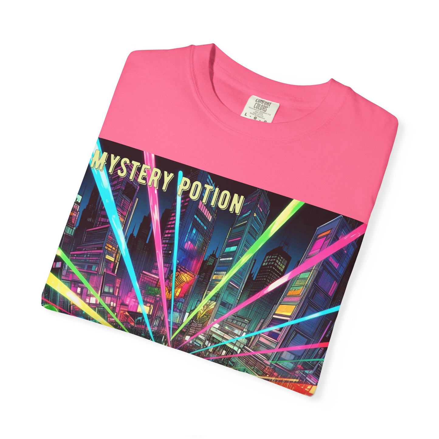 Mystery Potion Laser Light Show Tee, Unisex Graphic T-Shirt, Festival Wear, Concert Shirt, Party Outfit, Colorful Apparel