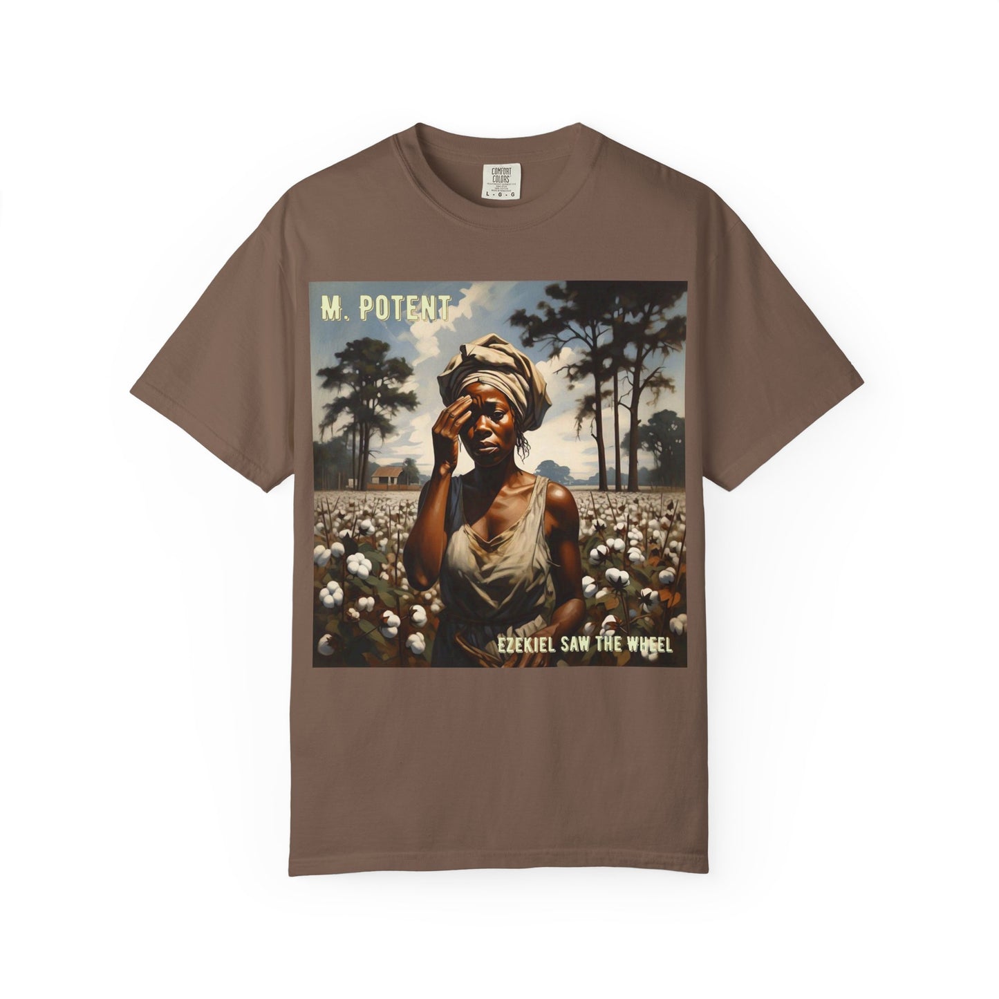 'Ezekiel Saw the Wheel' by M. Potent, Vintage-Inspired Unisex T-Shirt with Artistic Design, Casual Wear, Gift for Art Lovers, Music Events, Everyday Fashion