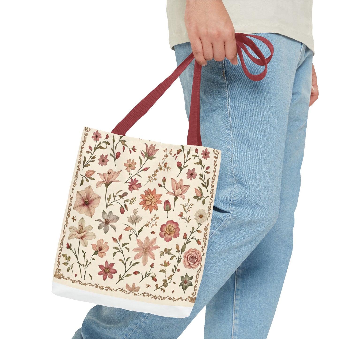 Floral Print Tote Bag - Stylish Everyday Carry, Eco-Friendly Shopping, Gift for Her, Beach Bag, Floral Tote