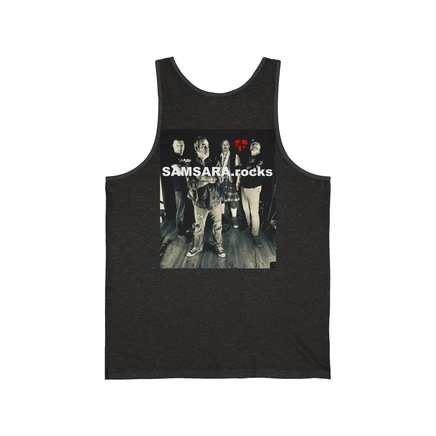 Samsara Rocks Love Anarchy Unisex Jersey Tank - Perfect for Concerts, Festivals, Music Lovers, Summer Wear, Casual Outings