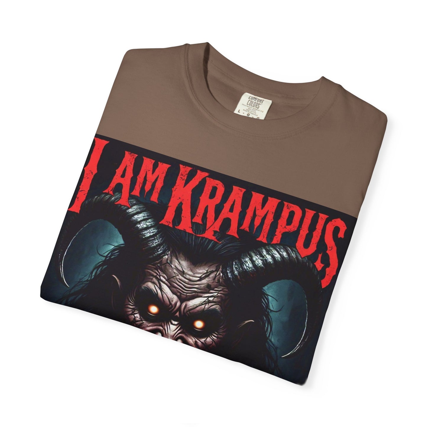 I Am Krampus Unisex Garment-Dyed T-Shirt | Spooky Graphic Tee for Christmas Horror Fans, Gifts, Party Wear, Festival Attire