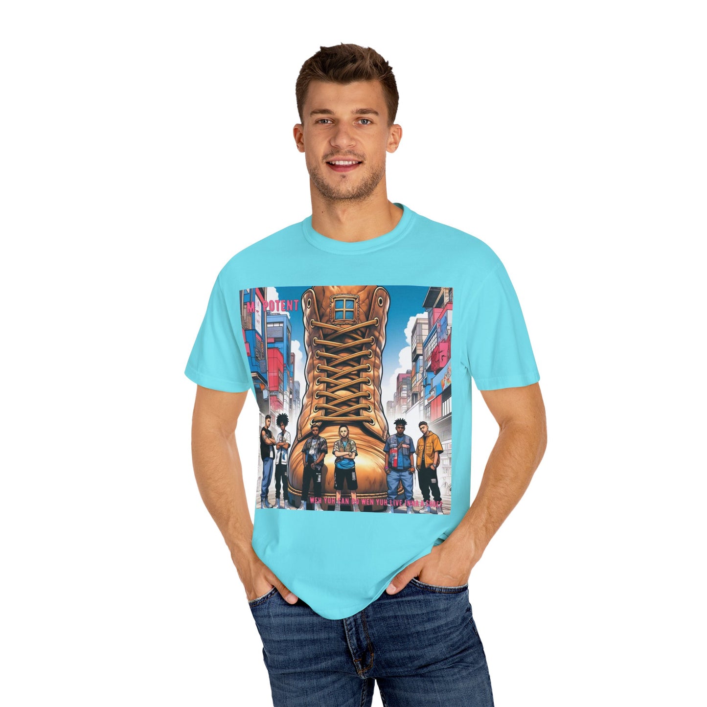 Urban-Inspired "What Can You Do When You Live In A Shoe?" Graphic Tee, Streetwear T-shirt, Casual Wear, Hip Hop Fashion, Birthday Gift, Unisex T-shirt with Bold Design