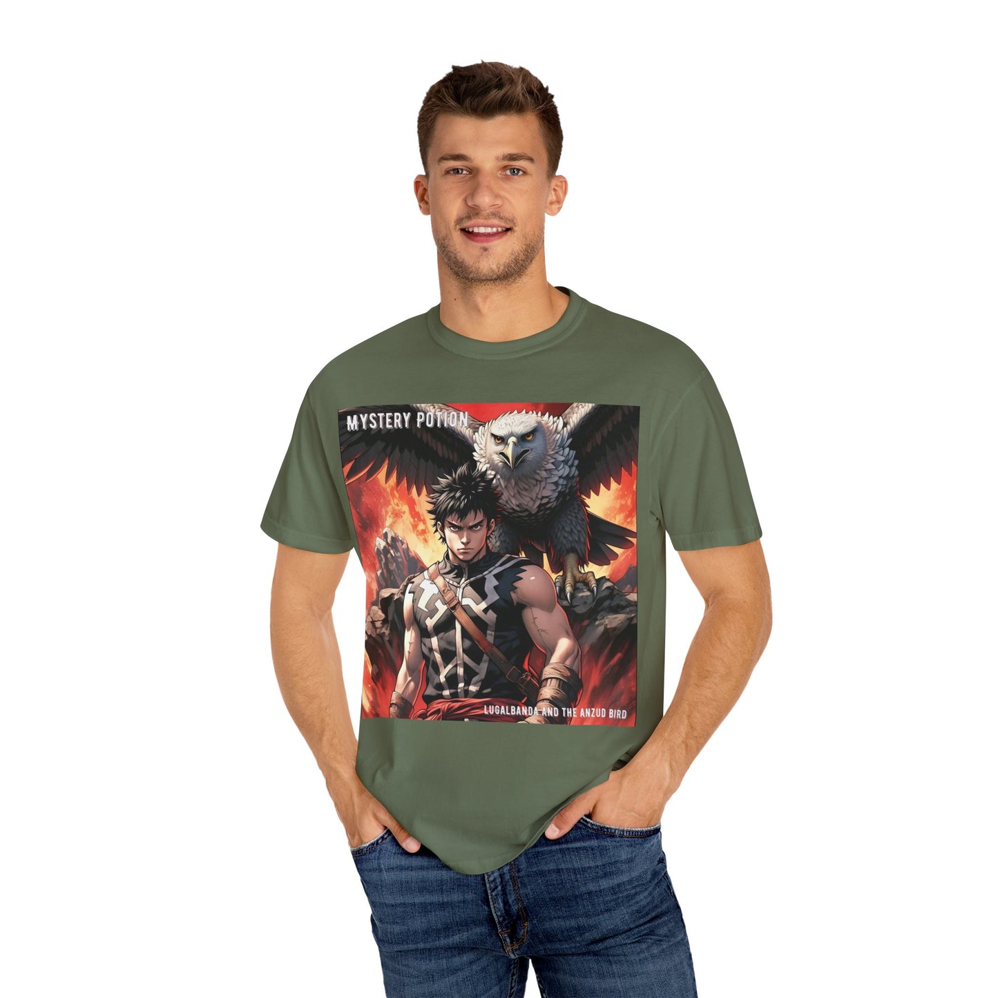 Unisex Anime Graphic T-Shirt, Mystery Potion Art Tee, Vintage Style, Casual Wear, Gift for Fans, Streetwear Apparel