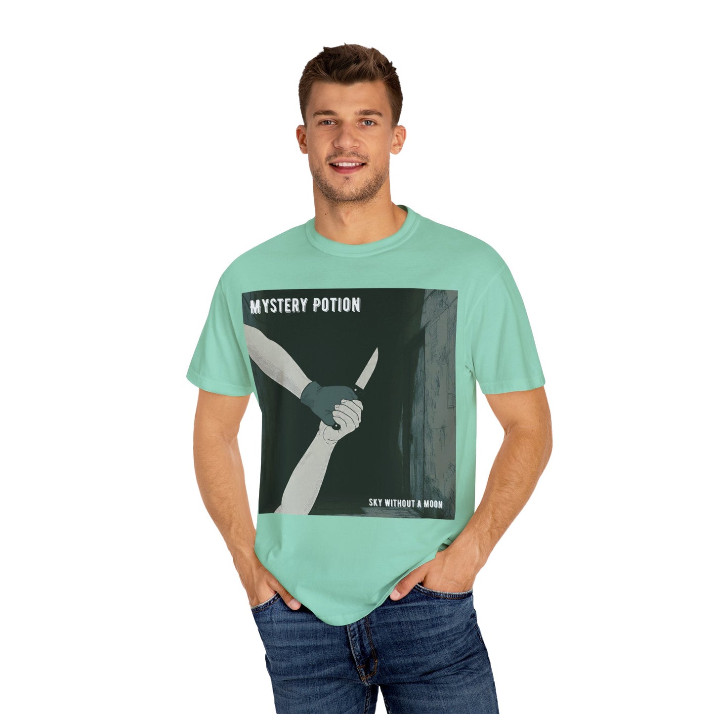 'Sky Without A Moon' by Mystery Potion Graphic Tee | Unisex Casual Wear, Artistic T-shirt, Unique Gift for Friends, Street Style Fashion, Gift for Occasions