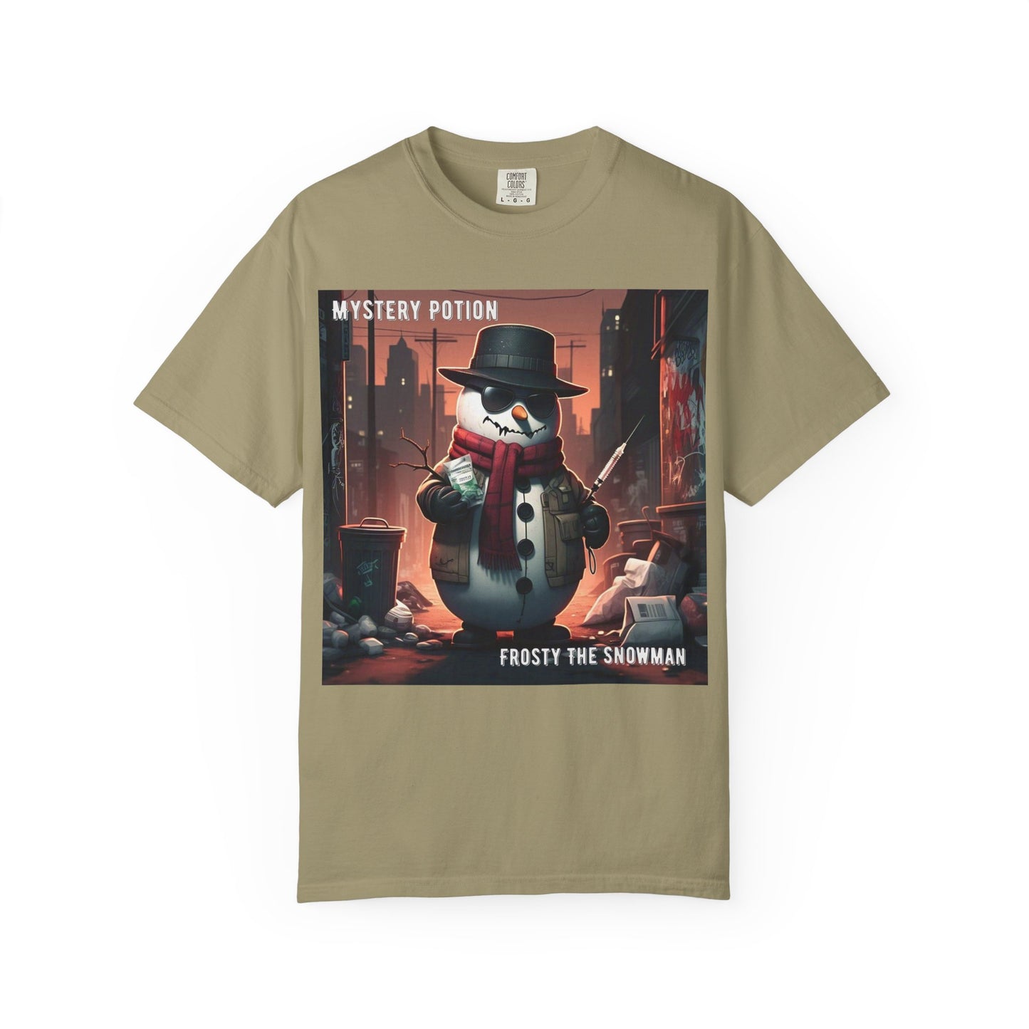 Frosty The Snowman by Mystery Potion, Parody T-Shirt | Unisex Holiday Tee, Winter Decoration, Gift for Christmas, Cozy Casual Style, Fun Snowman Design