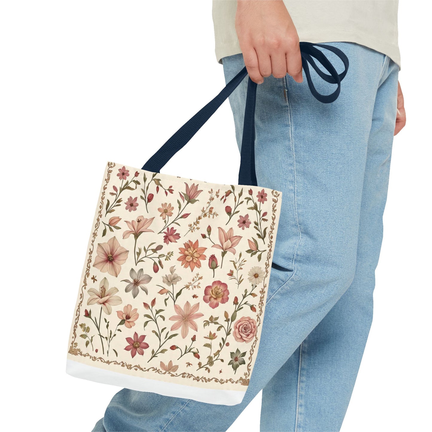 Floral Print Tote Bag - Stylish Everyday Carry, Eco-Friendly Shopping, Gift for Her, Beach Bag, Floral Tote