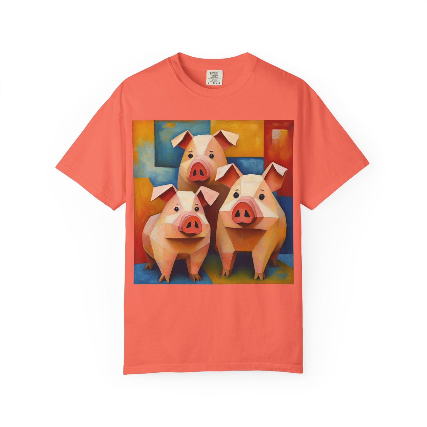Pig Art T-Shirt, Funny Farm Tee, Animal Lover Gift, Unisex Graphic Tee, Cute Farmhouse Style, Casual Everyday Wear