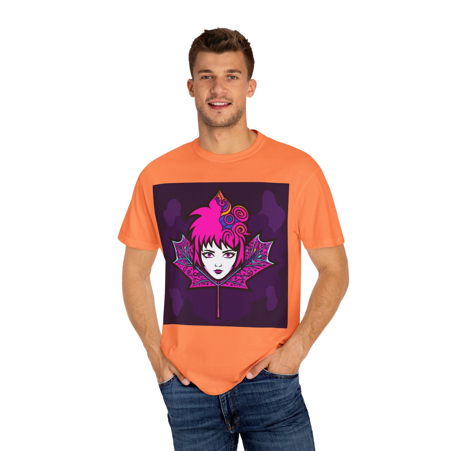 Emily The Maple Leaf Vibrant Graphic Tee: Retro Pop Art T-Shirt, Unique Gift, Casual Wear, Festival Fashion, Fun Style, Unisex Apparel