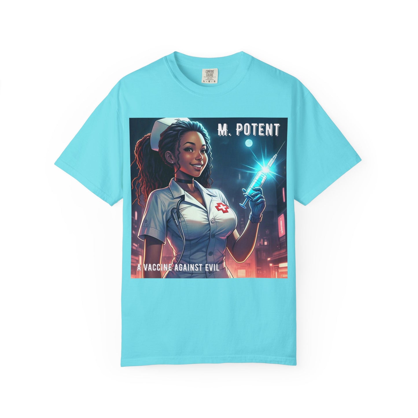 M. Potent's 'A Vaccine Against Evil', Medicine-Themed Unisex T-Shirt, Positive Vibes, Great for Nurses, Vaccination Awareness, Gift for Healthcare Workers