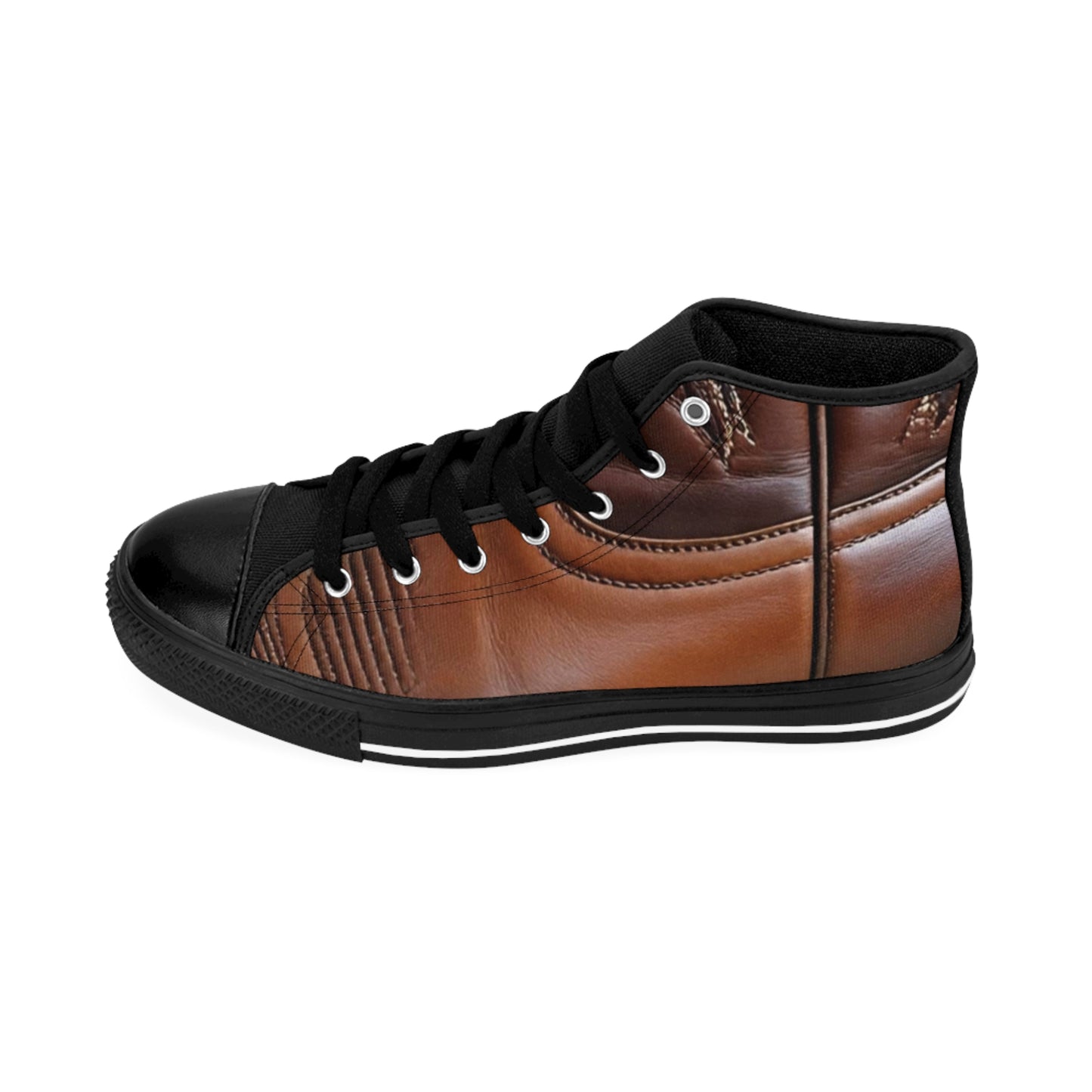Men's Casual Faux Leather Sneakers, Trendy High-Top Shoes, Stylish Everyday Footwear, Gifts for Him, Fashion Sneakers for All Occasions