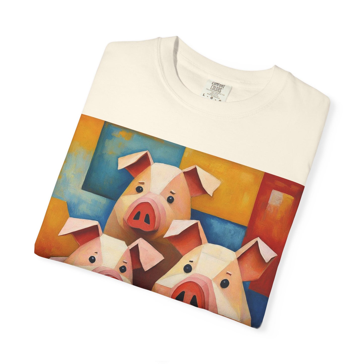 Pig Art T-Shirt, Funny Farm Tee, Animal Lover Gift, Unisex Graphic Tee, Cute Farmhouse Style, Casual Everyday Wear