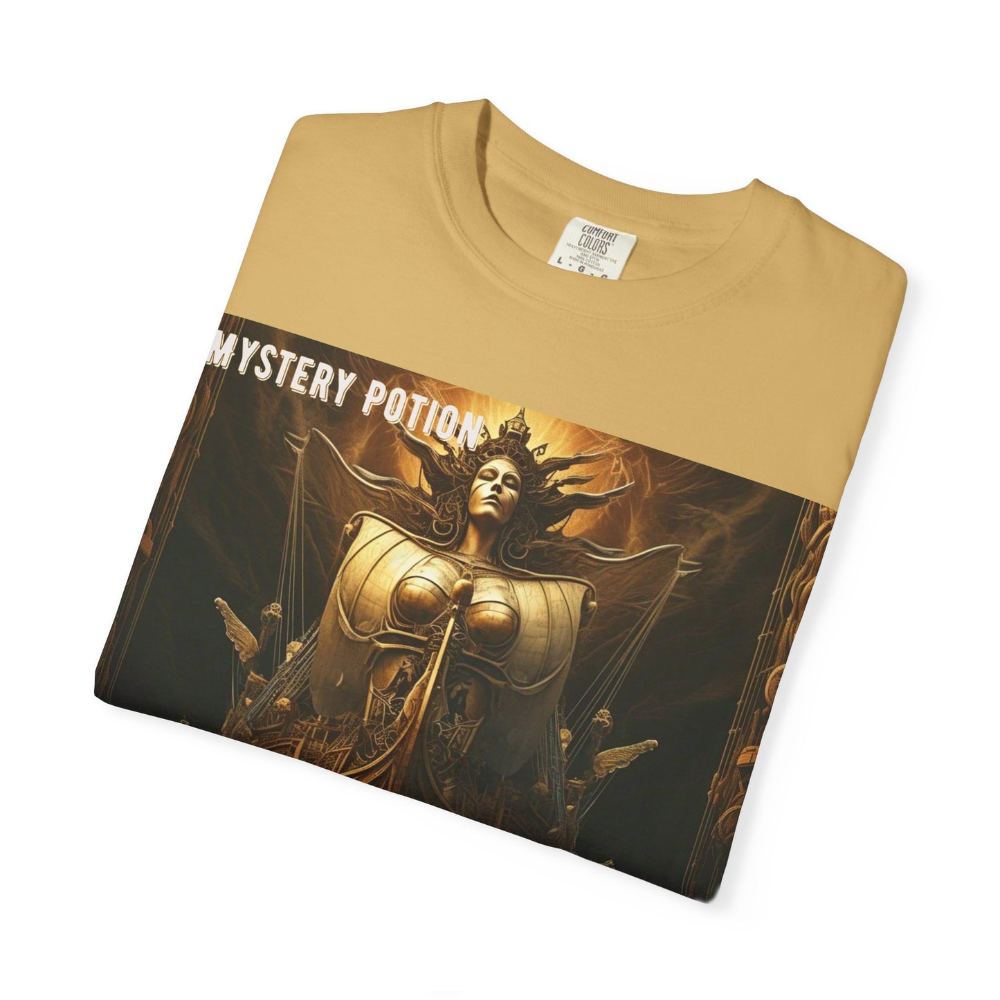 Mystery Potion Unisex Garment-Dyed T-shirt, Vintage Graphic Tee, Gift for Art Lovers, Casual Wear, Unique Clothing