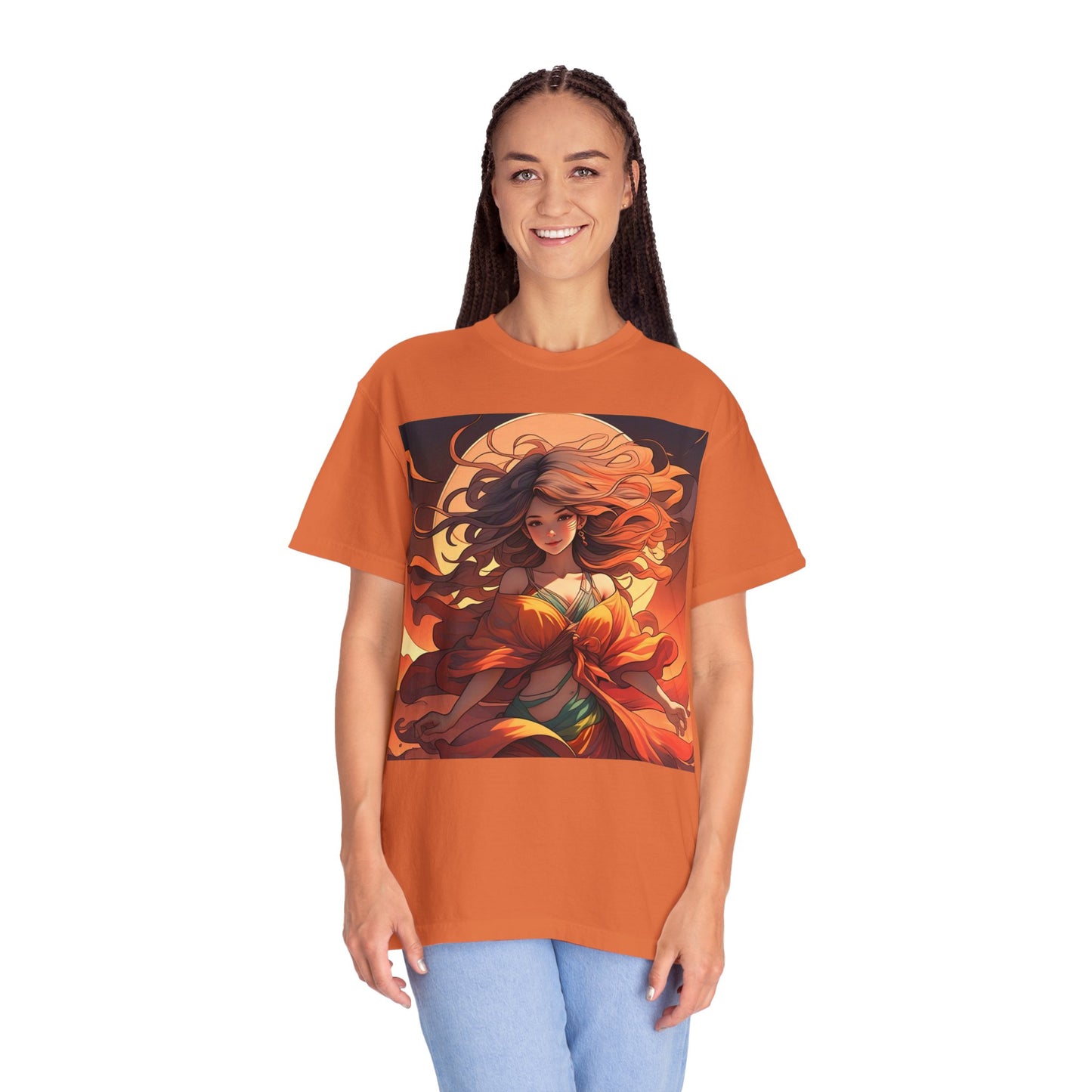 Mystical Autumn Goddess T-shirt, Enchanted Graphic Tee, Boho Style Apparel, Art Inspired Top, Unique Gift for Her, Festival Fashion