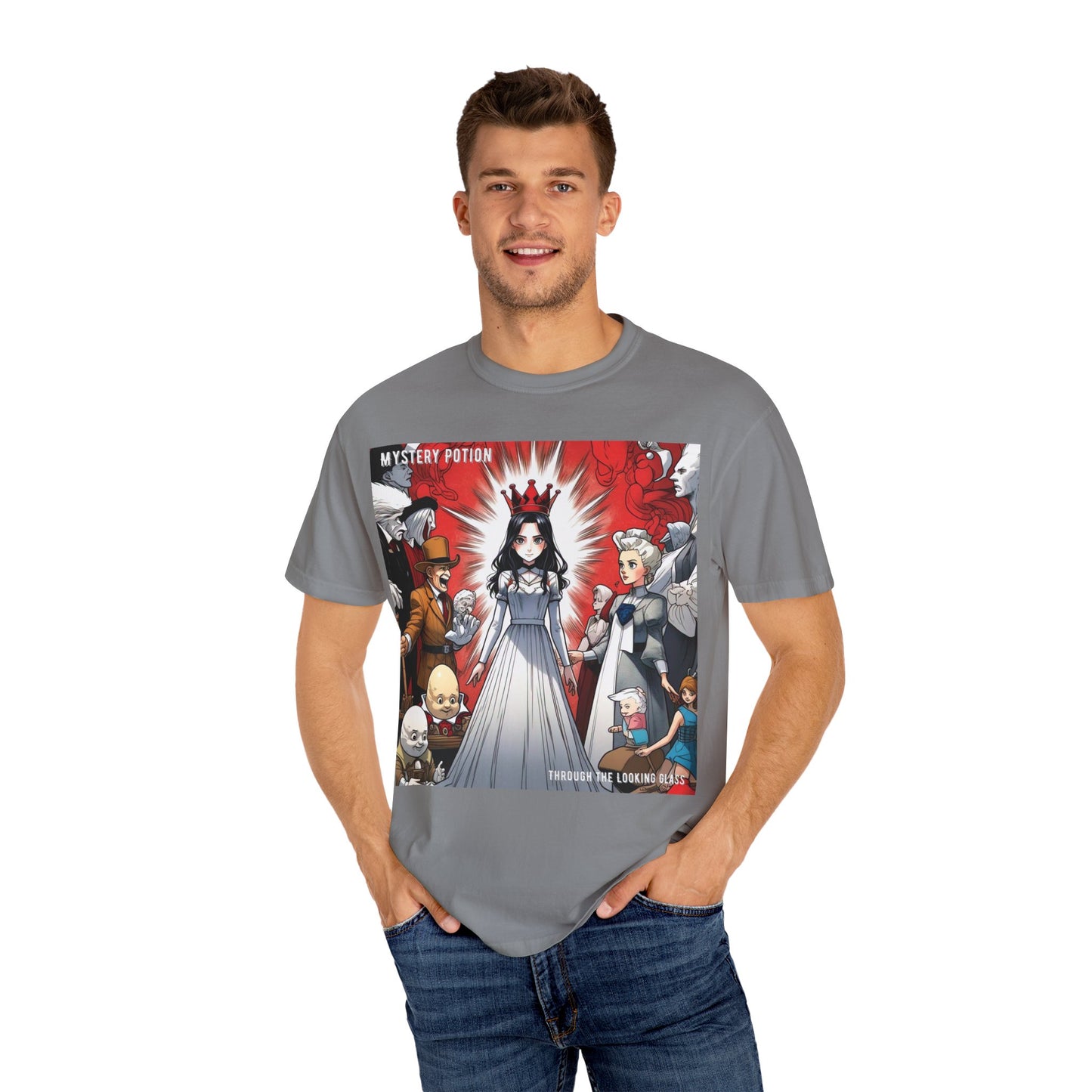 Mystery Potion's Alice In Wonderland Graphic Unisex T-shirt | Cool Casual Wear, Gift for Fans, Art Lovers, Anime Style Merch, Unique Everyday Tee