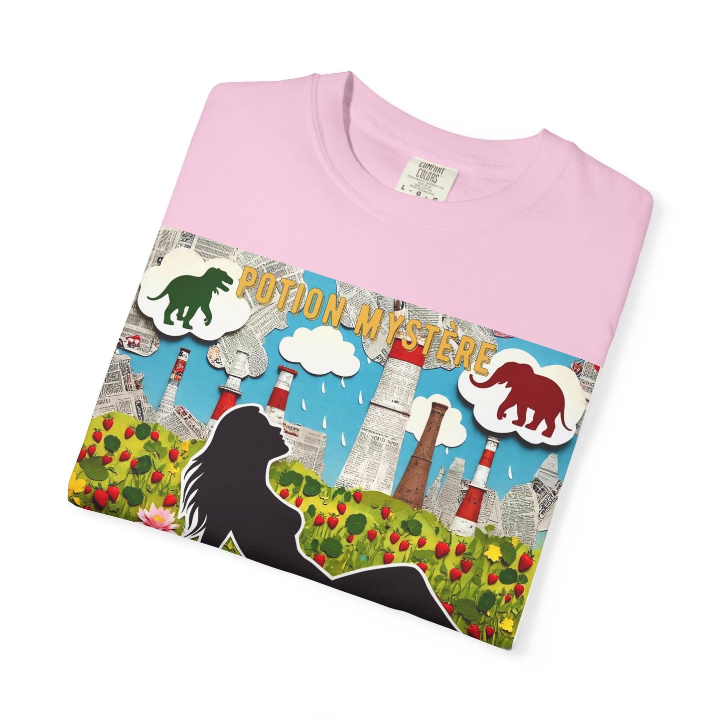 'Pour Que La Nature Humaine Envahisse' par Potion Mystère, Nature-Inspired Collage Unisex T-Shirt, Eco-Friendly Tee, Vibrant Graphic Tee, Relaxed Fit Shirt, Summer Casual Wear, Gift for Nature Lovers, Grebo Rock