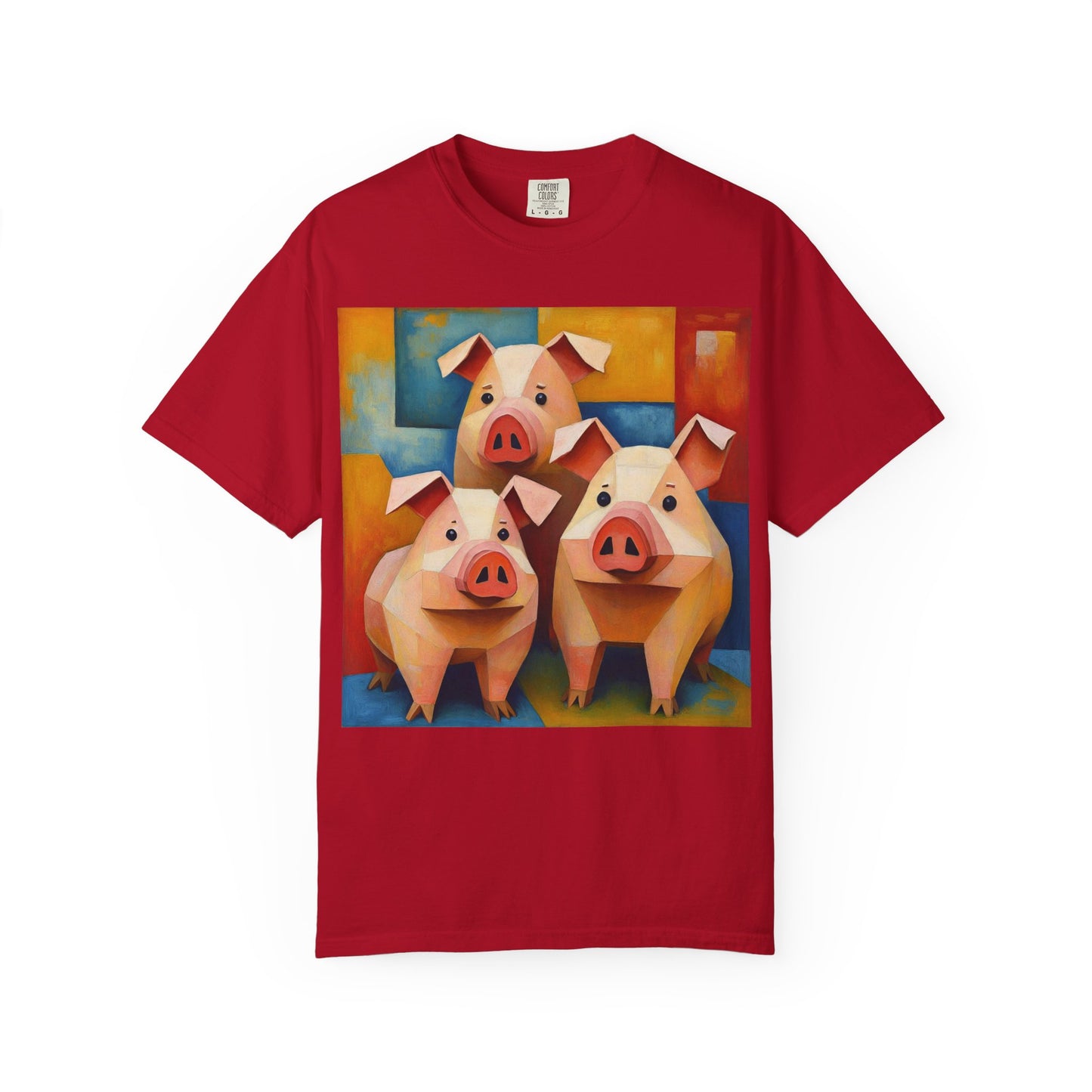 Pig Art T-Shirt, Funny Farm Tee, Animal Lover Gift, Unisex Graphic Tee, Cute Farmhouse Style, Casual Everyday Wear