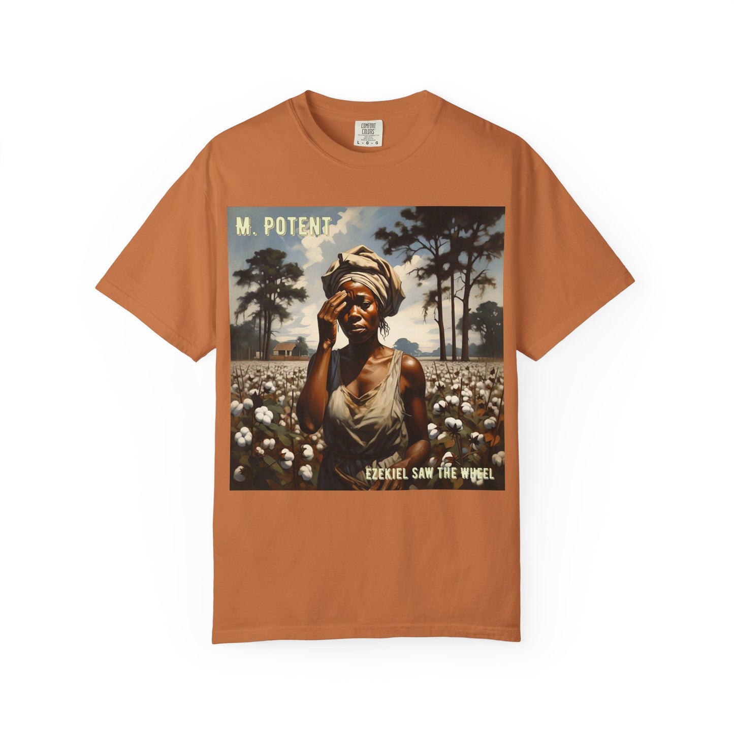 'Ezekiel Saw the Wheel' by M. Potent, Vintage-Inspired Unisex T-Shirt with Artistic Design, Casual Wear, Gift for Art Lovers, Music Events, Everyday Fashion