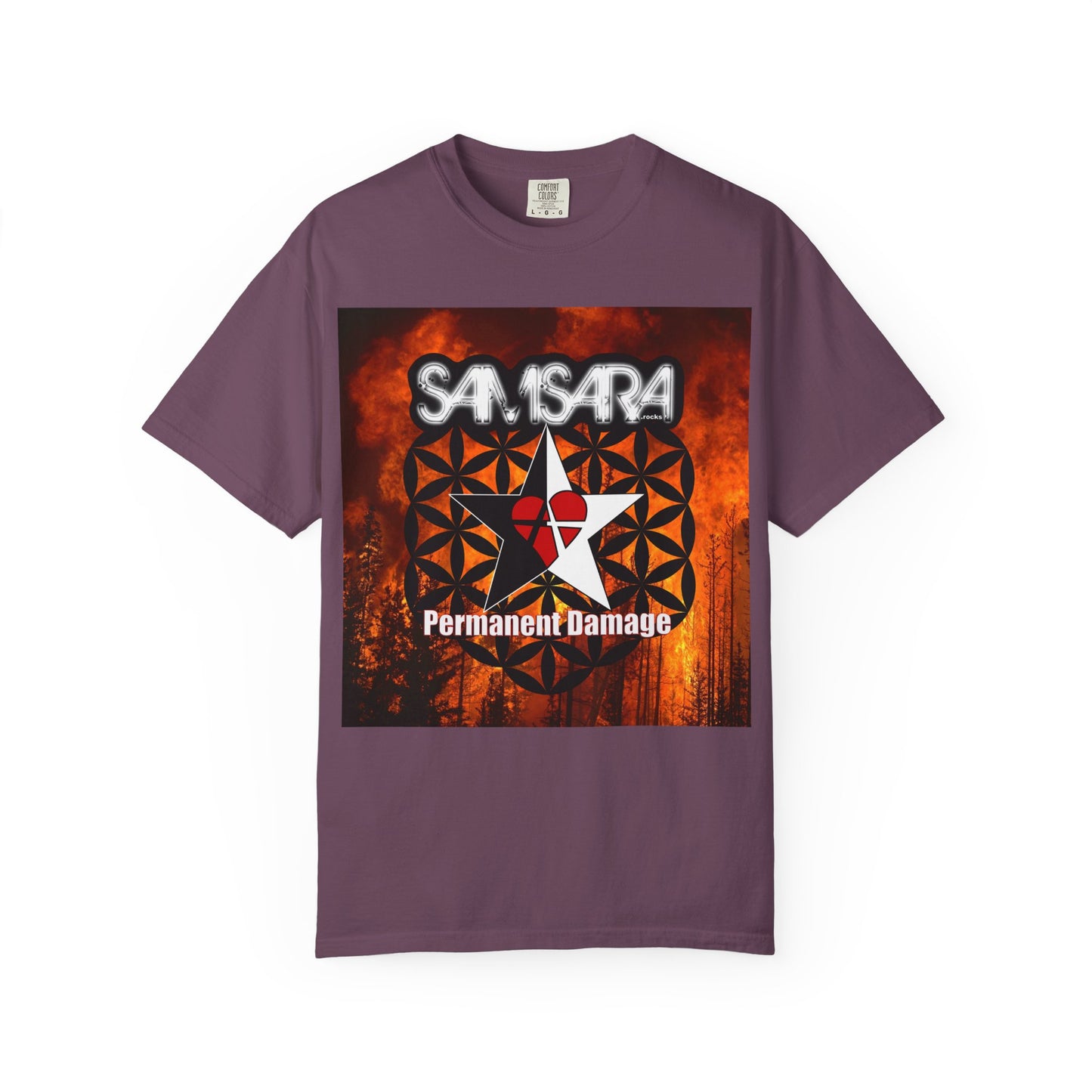 'Permanent Damage' by Samsara, Bold Graphic T-Shirt, Music Festival Gear, Unisex Casual Tee, Unique Gift for Friends, Statement Apparel, Concert Outfit