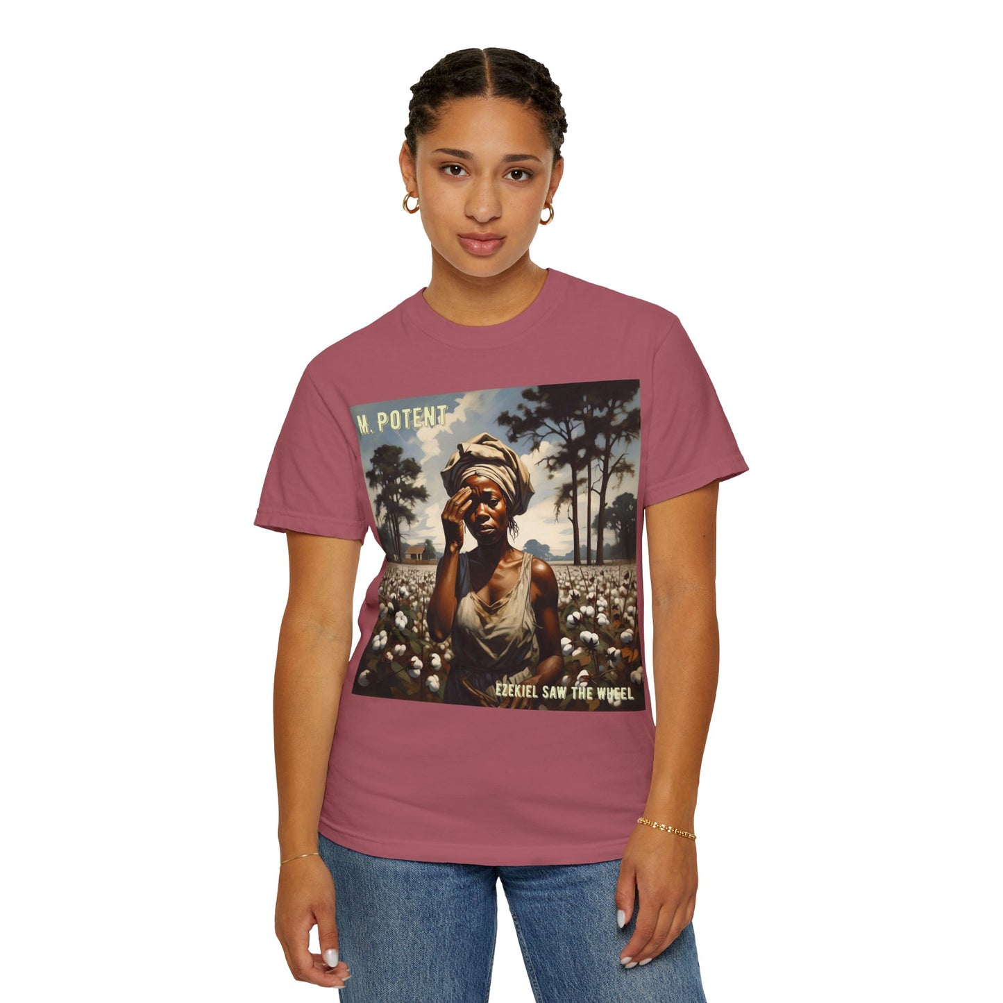 'Ezekiel Saw the Wheel' by M. Potent, Vintage-Inspired Unisex T-Shirt with Artistic Design, Casual Wear, Gift for Art Lovers, Music Events, Everyday Fashion