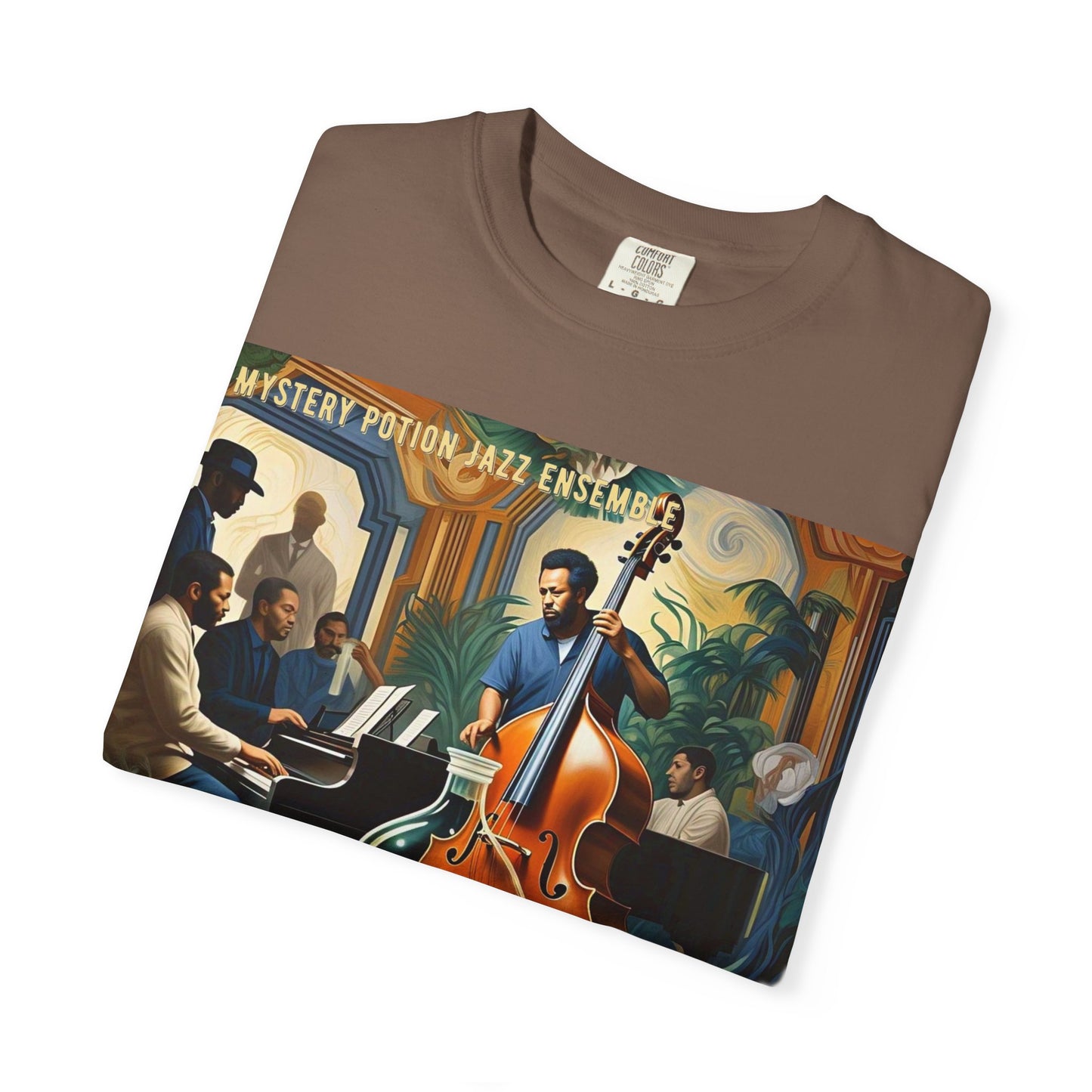 Mystery Potion Jazz Ensemble T-shirt | Unisex Music Lover Tee, Gift for Jazz Fans, Vintage Style Shirt, Casual Wear, Unique Music Apparel