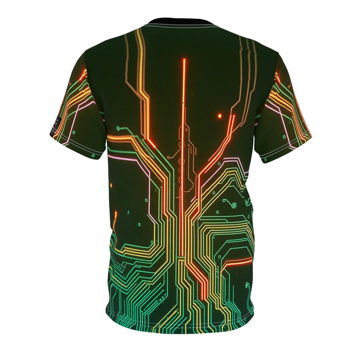 Futuristic Circuit Board Tee, Unisex Graphic Tee, Tech-Inspired Shirt, Unique Gift for Geeks, Cyberpunk Fashion, AOP Design