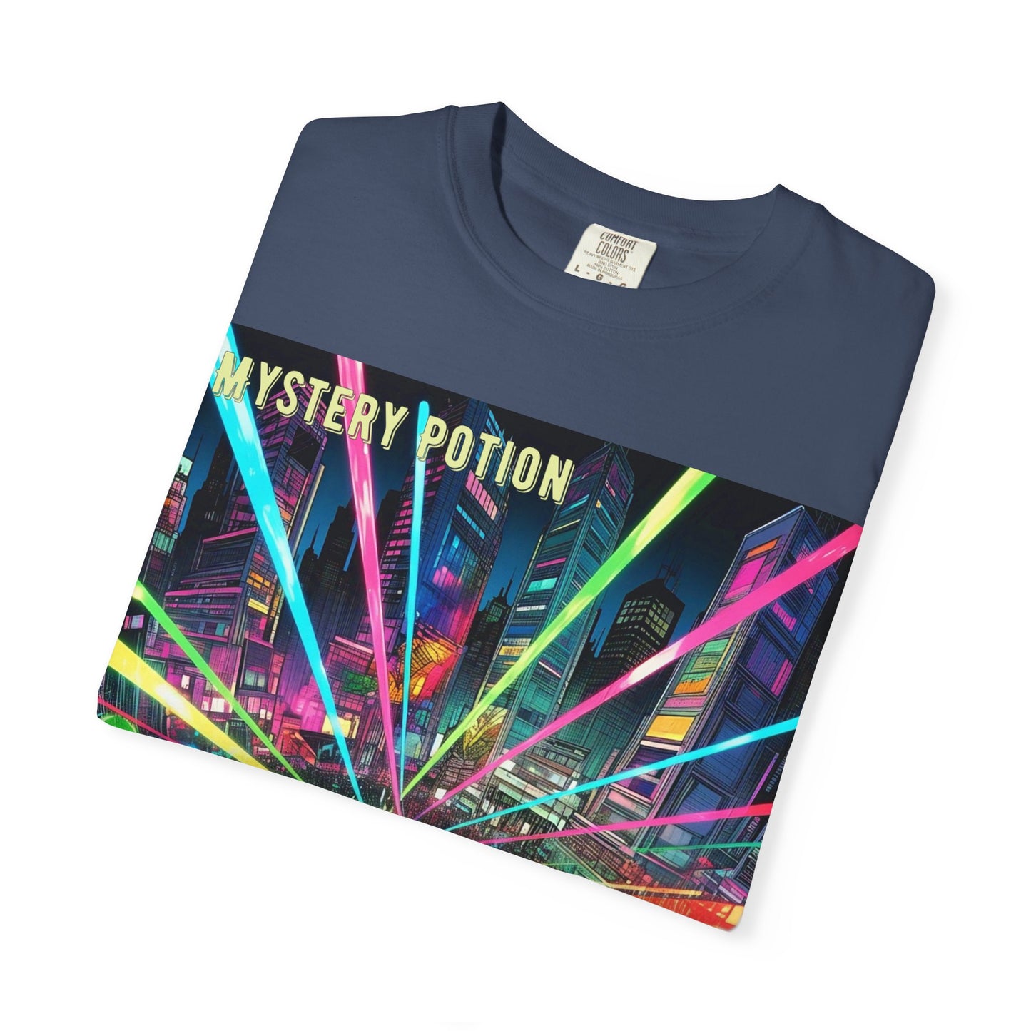 Mystery Potion Laser Light Show Tee, Unisex Graphic T-Shirt, Festival Wear, Concert Shirt, Party Outfit, Colorful Apparel