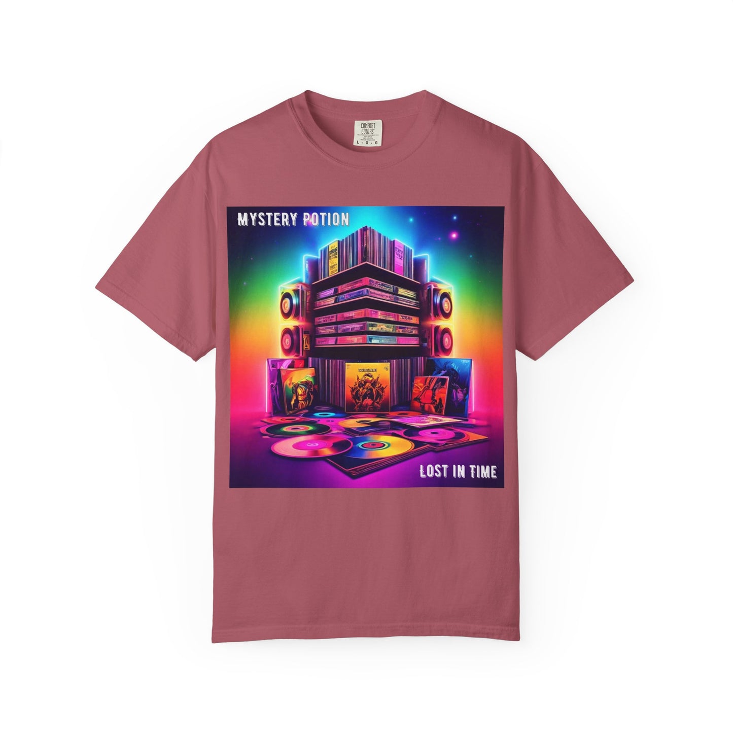 Lost In Time Vintage Vibe T-Shirt - Mystery Potion Graphic Tee, Unisex Casual Wear, Retro Music Lovers, Festival Apparel, Gift Idea