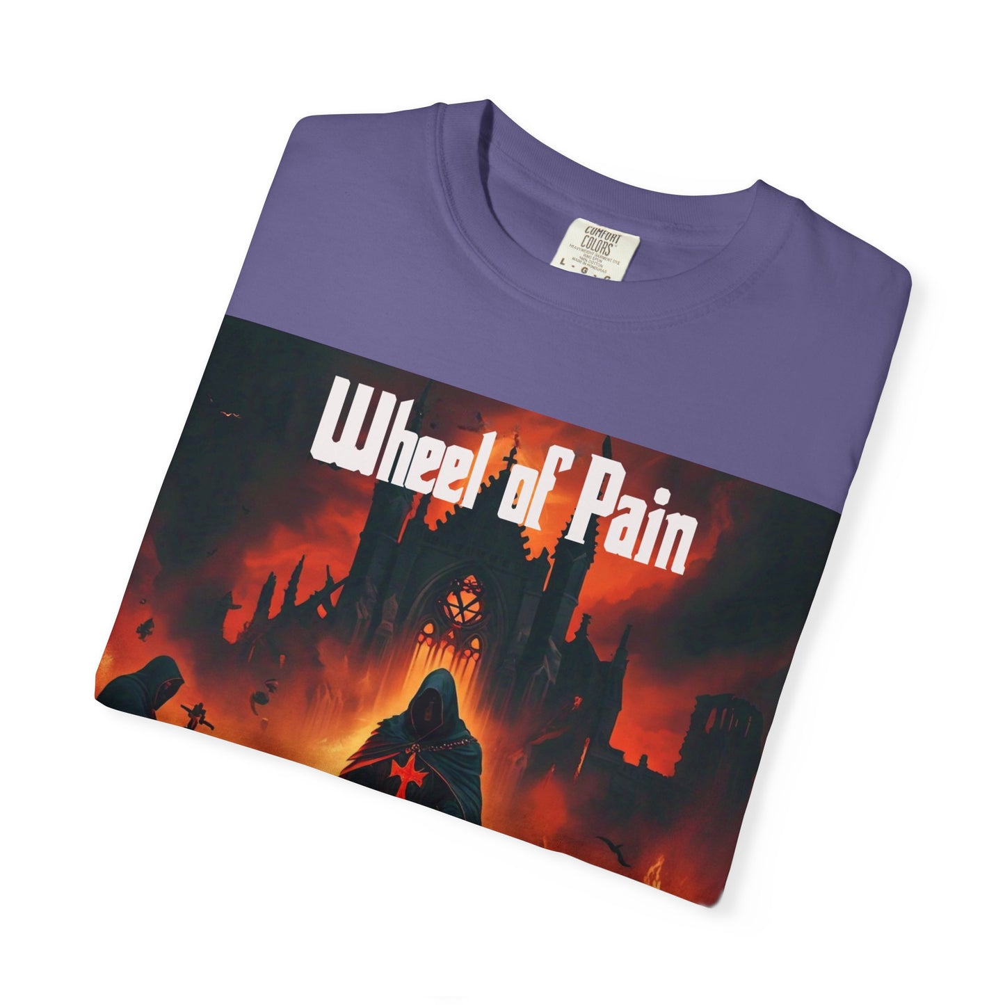 Wheel of Pain Gothic Templar Graphic T-Shirt, Unisex Tee for Fans, Cool Gift for Music Lovers, Halloween Shirt, Retro Vintage Style
